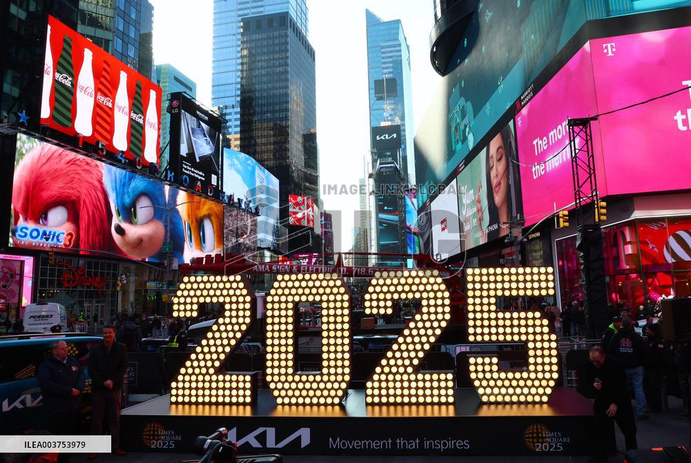New Year’s Eve 2025 Numerals Arrive In Times Square - NYC