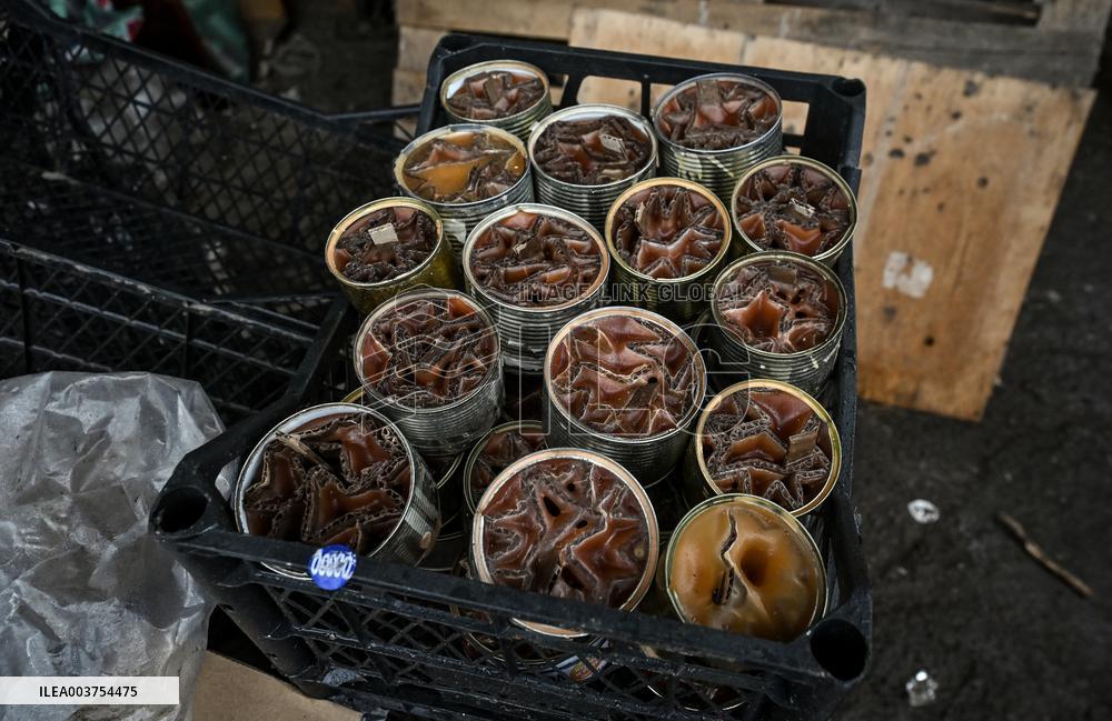 Volunteers make trench candles for soldiers in Zaporizhzhia