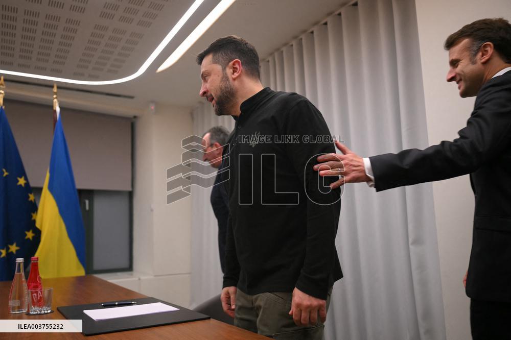 Zelensky And Macron Meet - Brussels