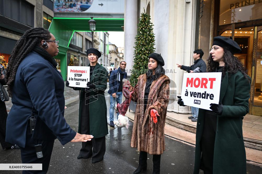 PETA Anti-Fur Protest - Paris