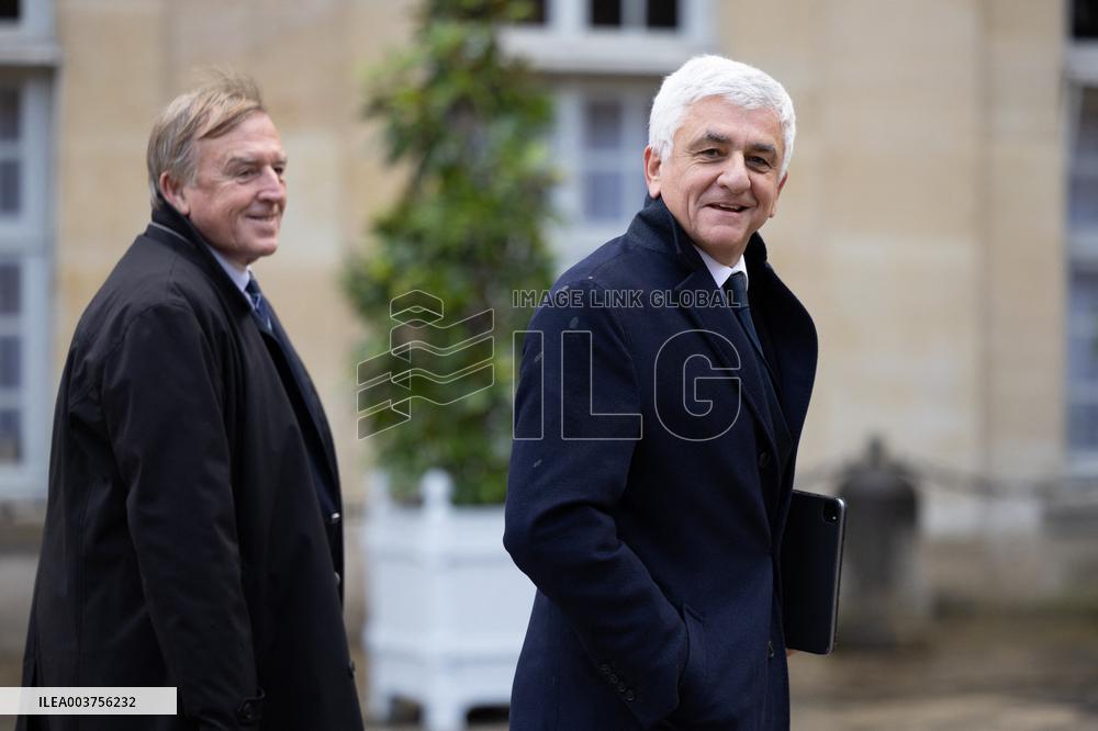Meeting with Prime Minister, Senate President and party leaders at Matignon - Paris