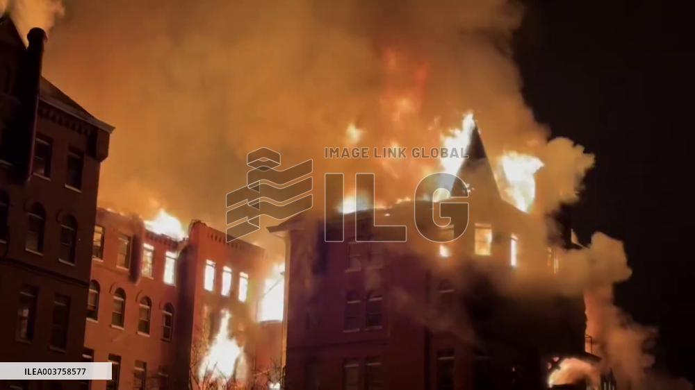 US: Large Fire Breaks Out At Former VI College Campus In Bristol, Virginia 2