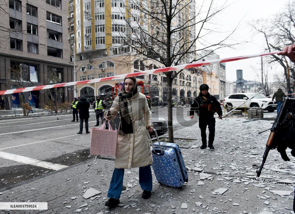 Aftermath of Russian missile attack in Kyiv