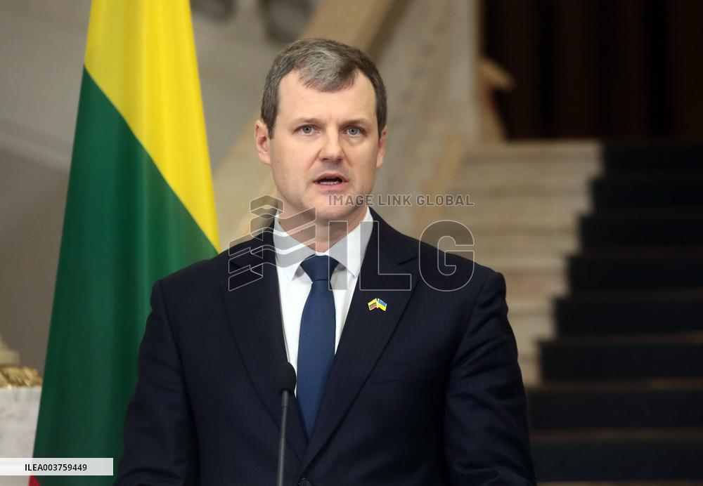 News conference of Ukrainian and Lithuanian PMs in Kyiv