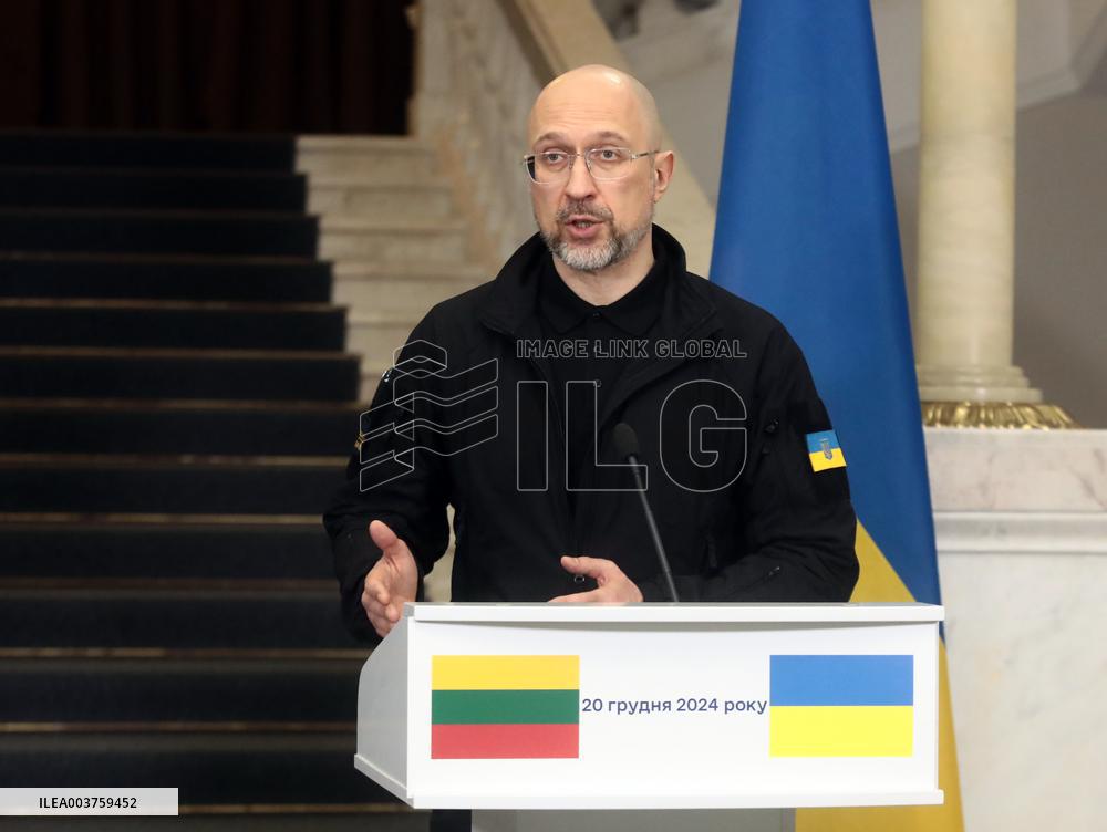 News conference of Ukrainian and Lithuanian PMs in Kyiv