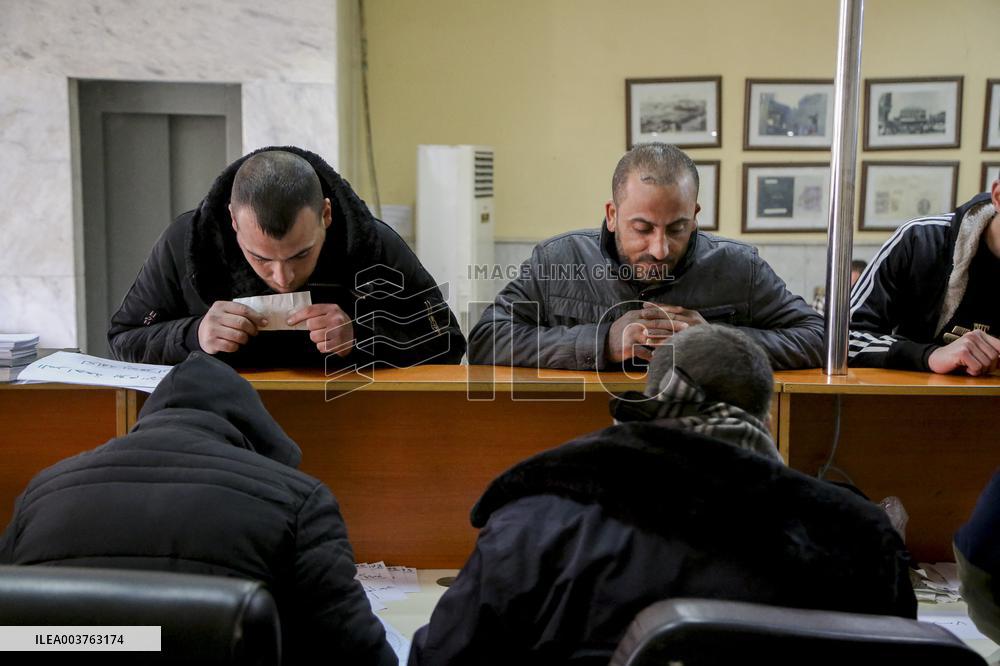 Long queues outside settlement center for temporary protection cards - Syria