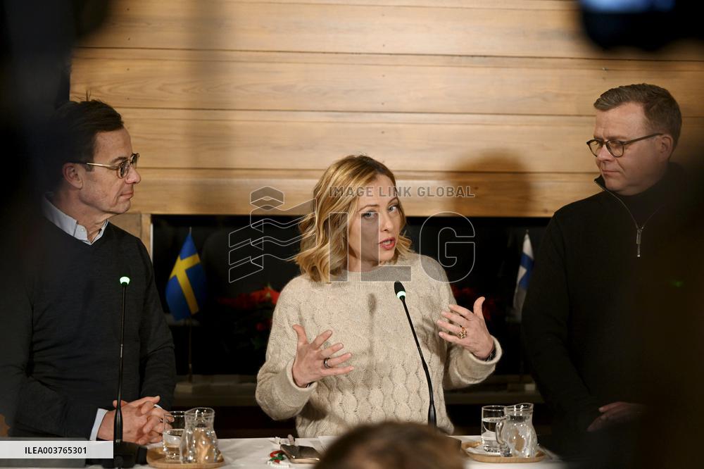 Finland's PM Petteri Orpo hosts meeting in Finnish Lapland