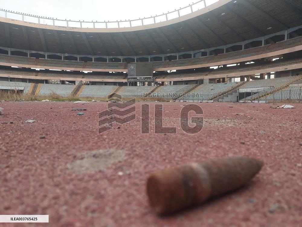 Aftermath of Fire breaks out at Aleppo Stadium in Syria