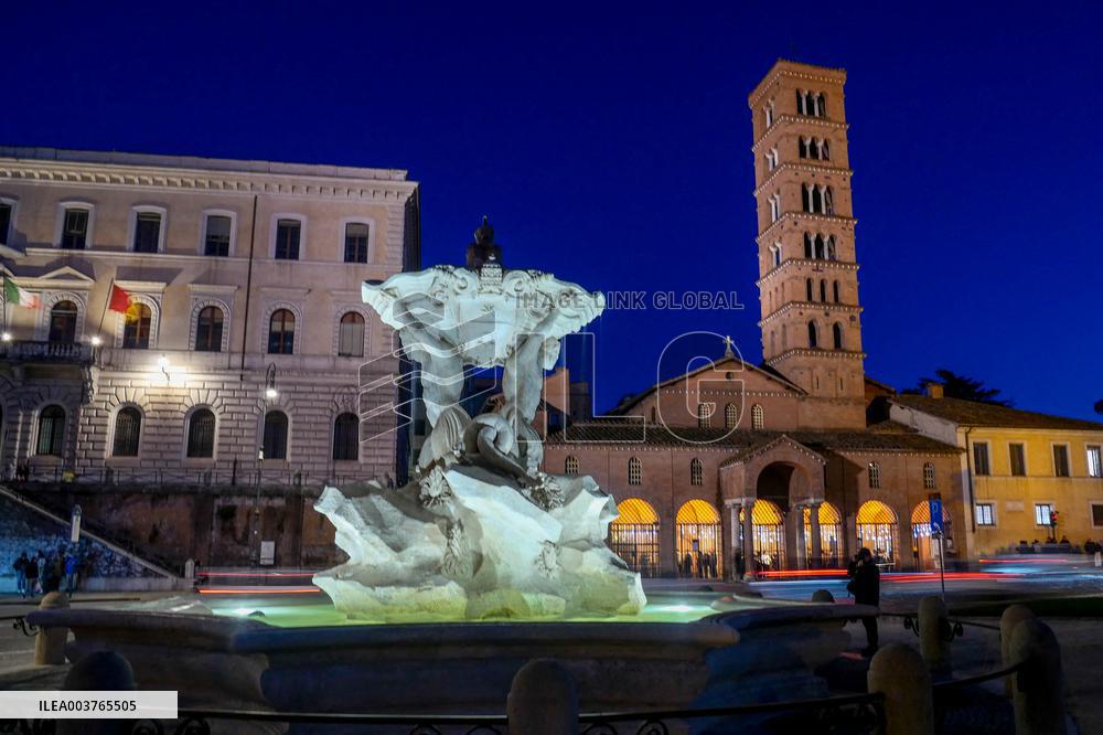 The Fountain Of The Tritons Restored - Rome