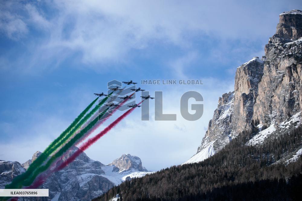 Frecce Tricolori Performs At AUDI FIS Ski World Cup - Italy