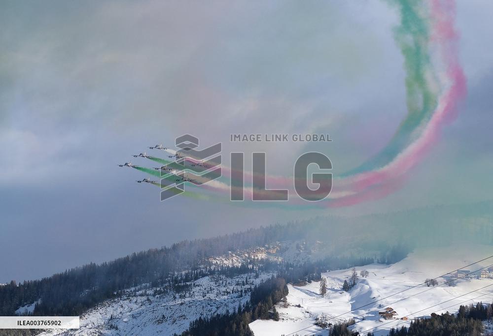 Frecce Tricolori Performs At AUDI FIS Ski World Cup - Italy