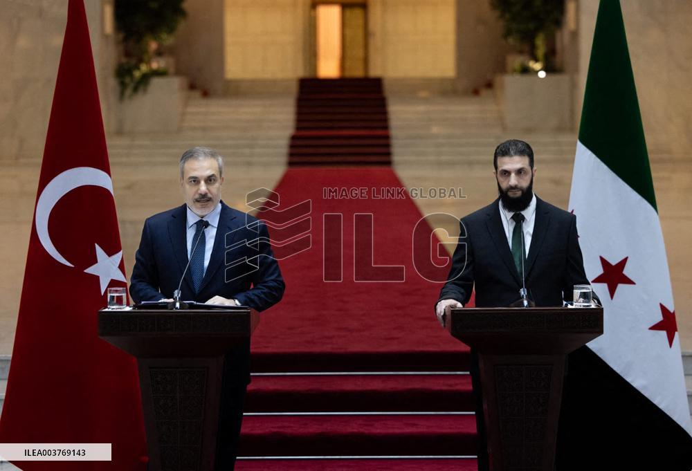 Hakan Fidan And Ahmed al-Sharaa Press Conference - Damascus