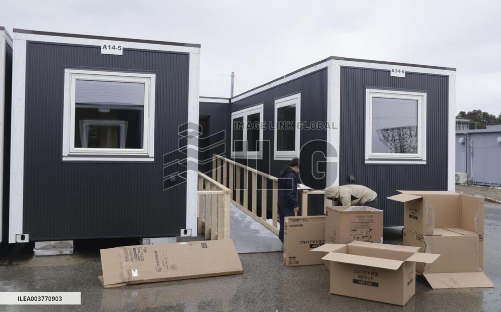 Temporary housing in quake-hit Wajima