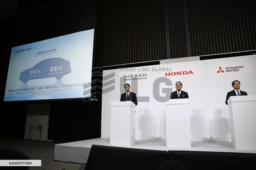 Nissan, Honda, Mitsubishi automakers' joint press conference