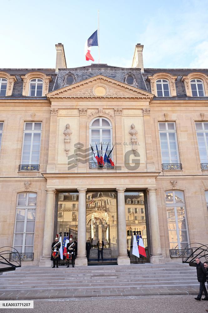 President Macron Observes A Minute Of Silence - Paris