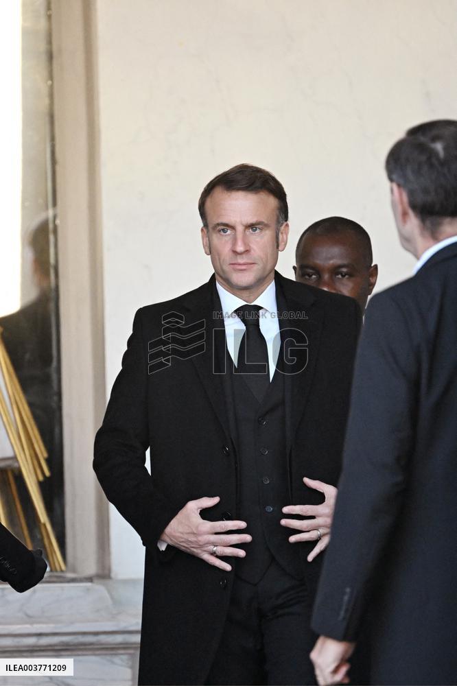 President Macron Observes A Minute Of Silence - Paris