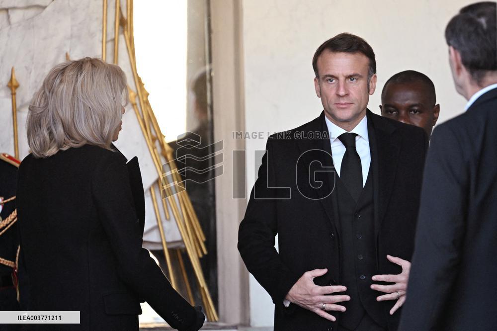 President Macron Observes A Minute Of Silence - Paris