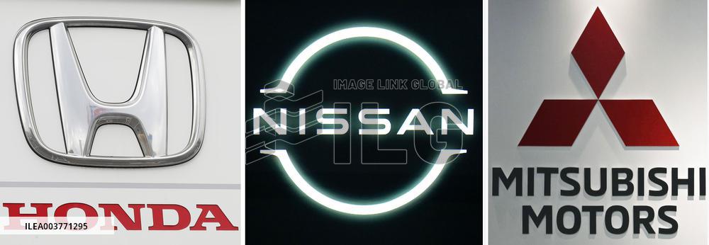 Three major Japanese automakers' logos