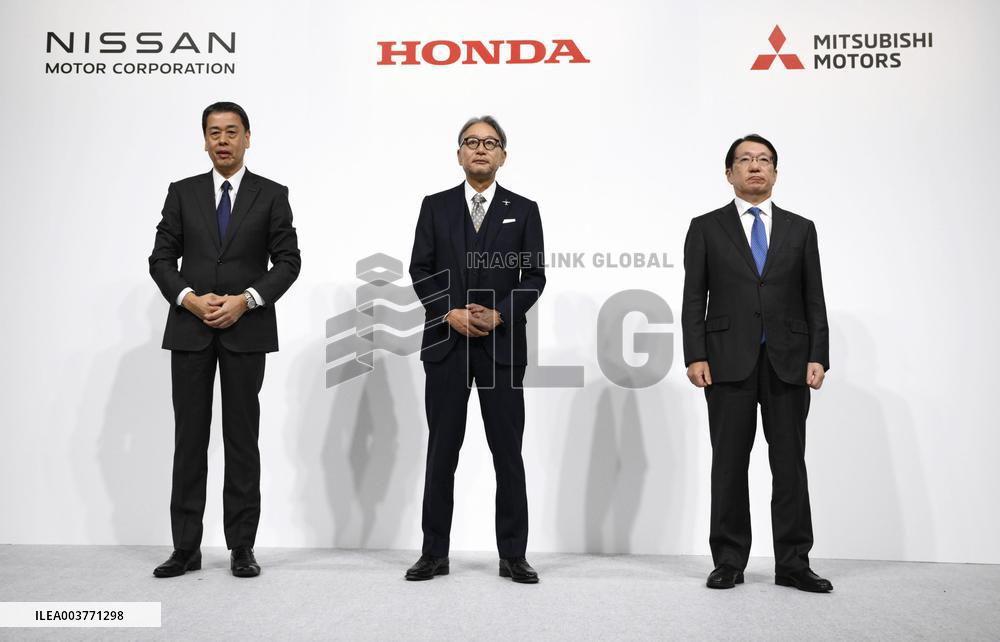 Nissan, Honda, Mitsubishi automakers' joint press conference