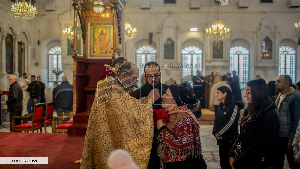 Syrian Christians At Marmieh Church - Damascus