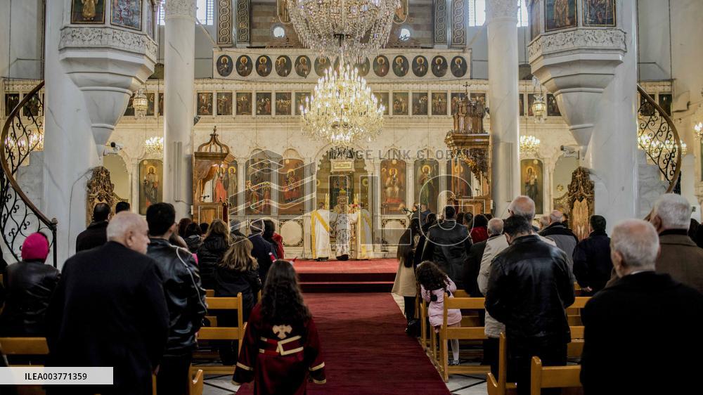 Syrian Christians At Marmieh Church - Damascus