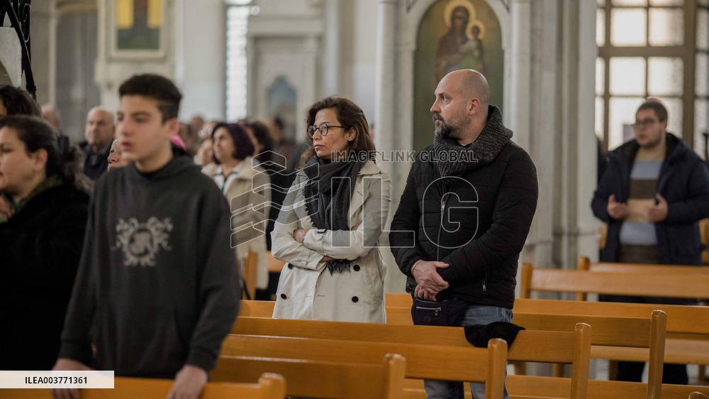 Syrian Christians At Marmieh Church - Damascus