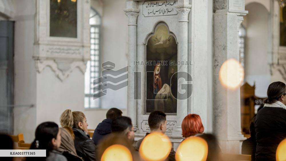 Syrian Christians At Marmieh Church - Damascus