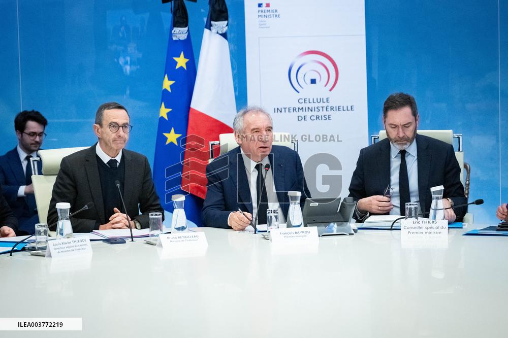 Meeting At The Interministerial Crise Centre - Paris