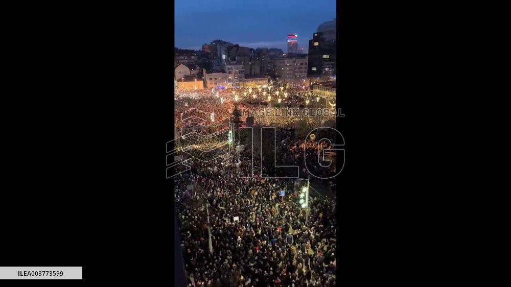 Serbia: Mass Protest In Belgrade Over Deadly Train Station Accident In Novi Sad 3