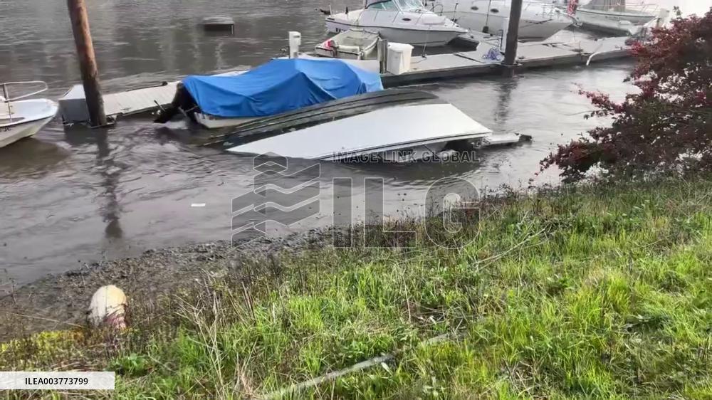 US: Santa Cruz Wharf Collapses As High Waves Batter Northern California Shoreline