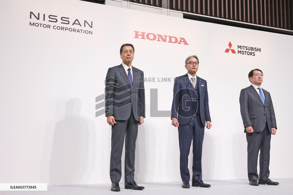 Nissan, Honda, and Mitsubishi Motors Corporation Press Conference.