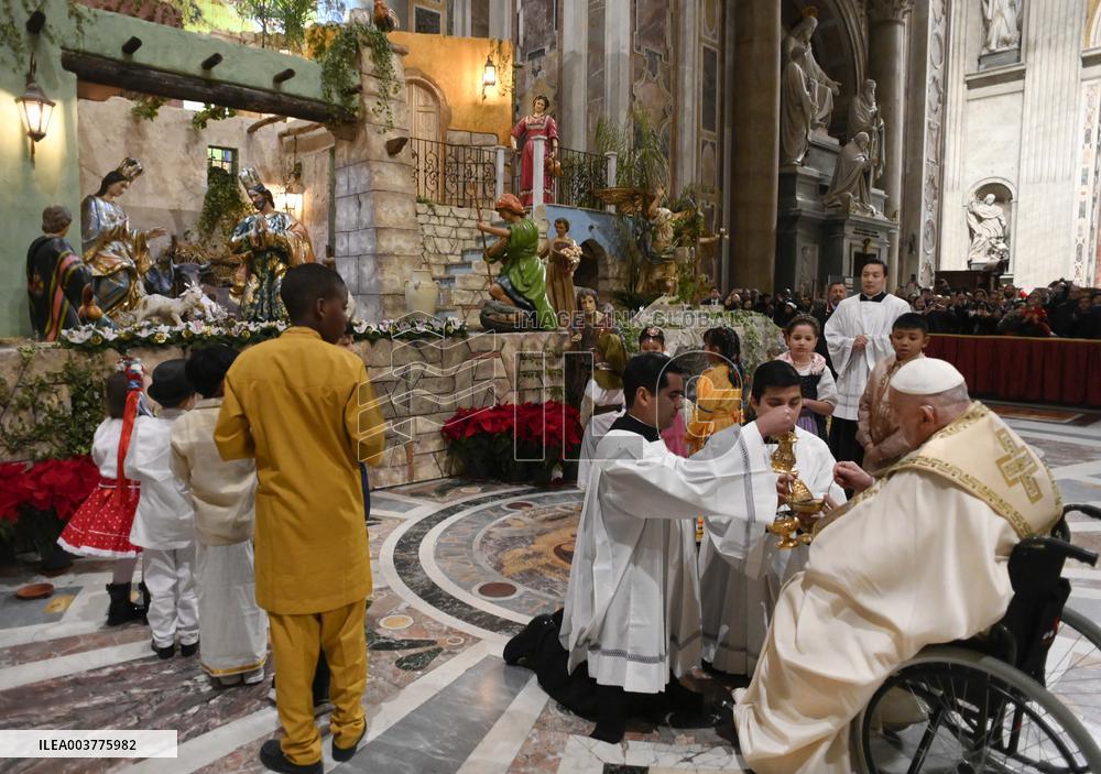 Pope Francis Leads Christmas Eve Mass - Vatican
