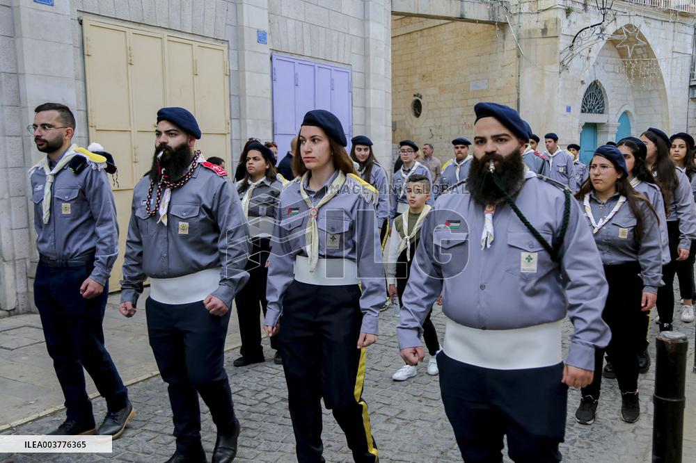 Christmas Eve Procession Towards the Church of the Nativity in Bethlehem - West Bank