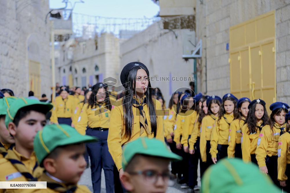 Christmas Eve Procession Towards the Church of the Nativity in Bethlehem - West Bank