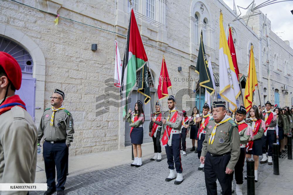 Christmas Eve Procession Towards the Church of the Nativity in Bethlehem - West Bank