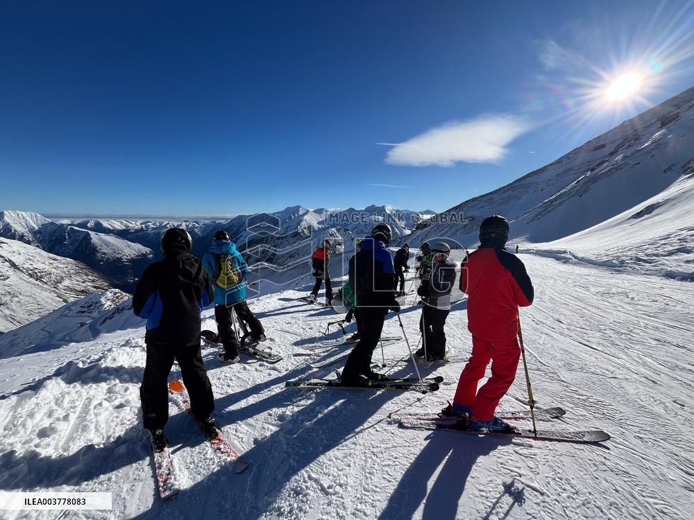 Ski Resort in The Pyrenees Mountains - France