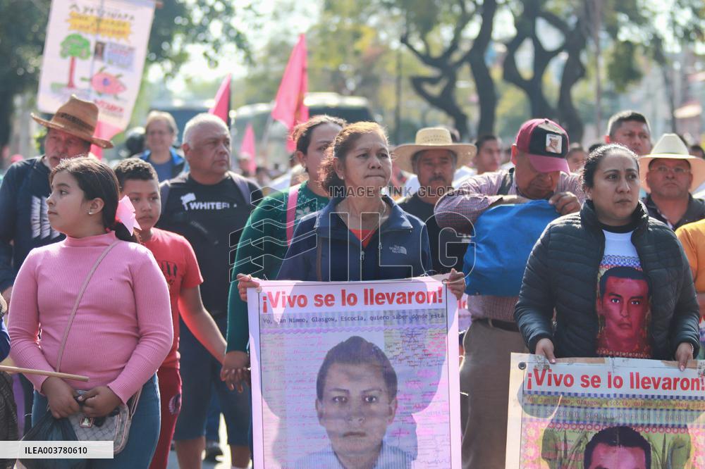 Relatives Of The 43 Missing Students Rally - Mexico City