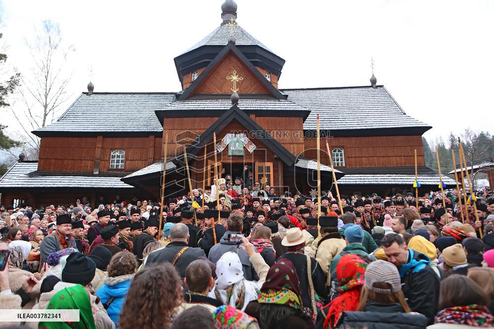 Christmas celebrated in Kryvorivnia of Ivano-Frankivsk region