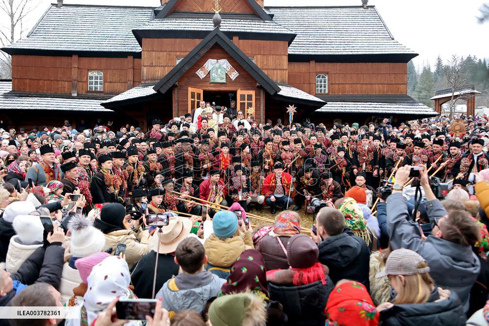 Christmas celebrated in Kryvorivnia of Ivano-Frankivsk region