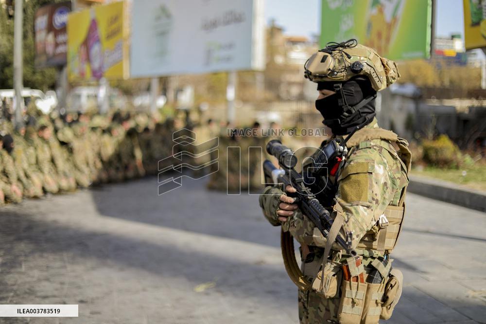 HTS Fighters Hold Military Parade In Damascus