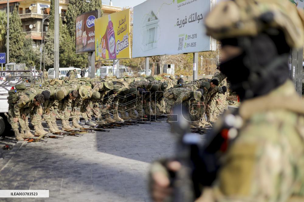 HTS Fighters Hold Military Parade In Damascus
