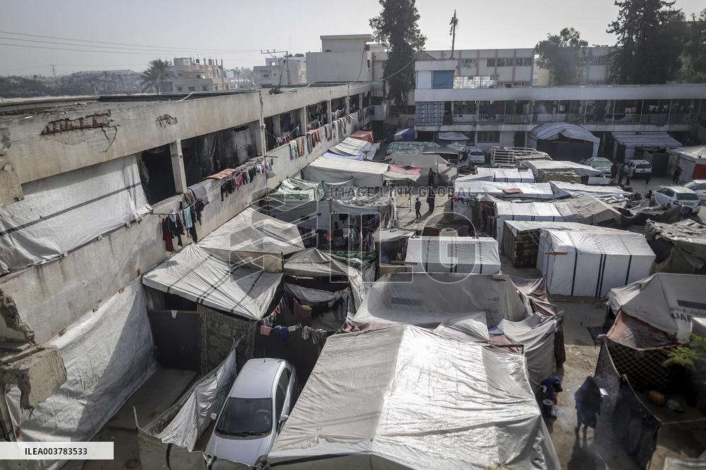 Daily Life of Displaced Palestinians at a Makeshift Camp - Deir al-Balah