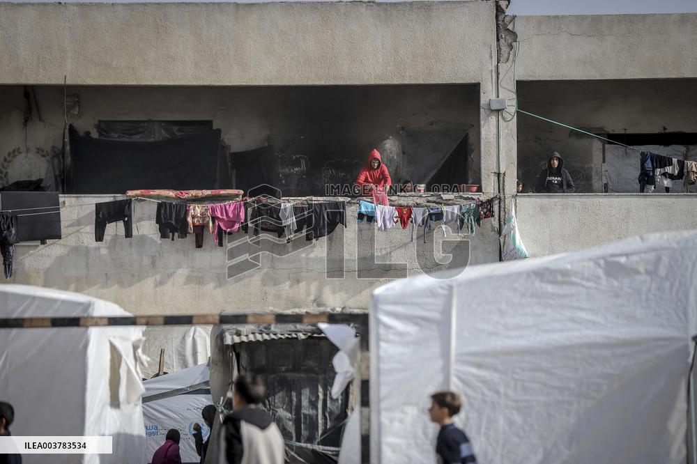 Daily Life of Displaced Palestinians at a Makeshift Camp - Deir al-Balah