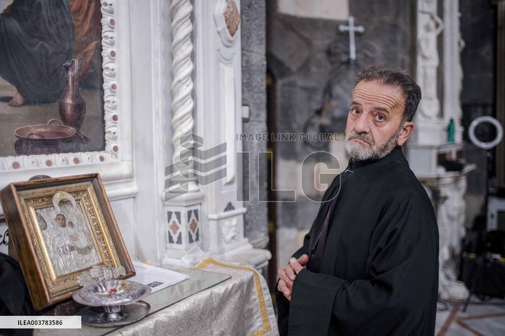 Syrian Christians Celebrate Christmas Eve At Olive Church - Damascus