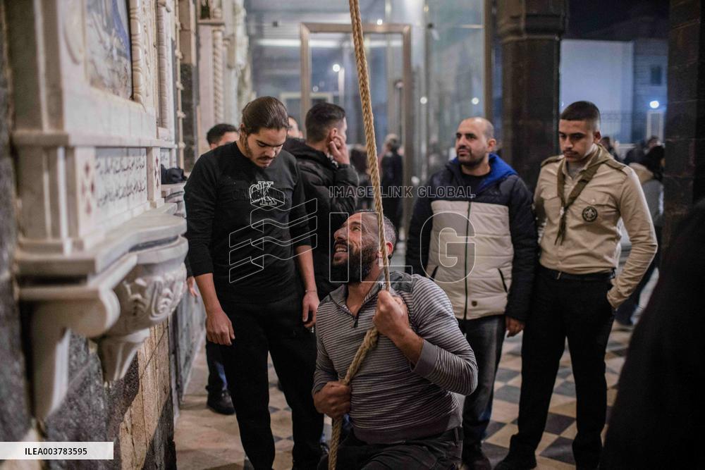 Syrian Christians Celebrate Christmas Eve At Olive Church - Damascus