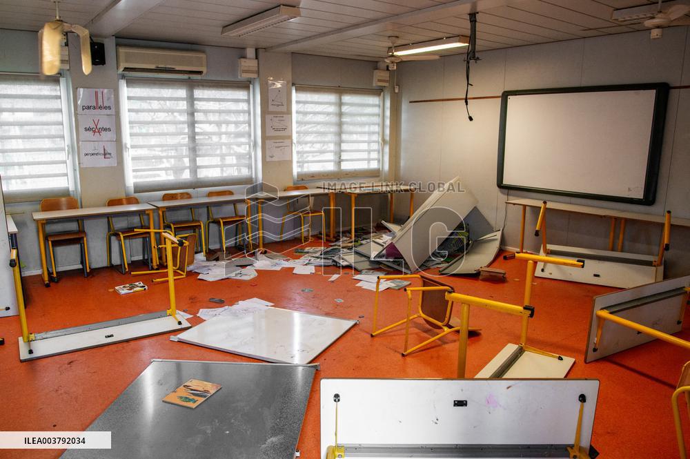 PM Bayrou Visits a School Devastated by The Cyclone - Mayotte