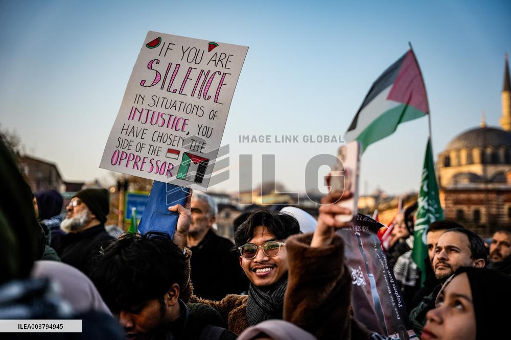 Palestinian Solidarity Protest - Istanbul