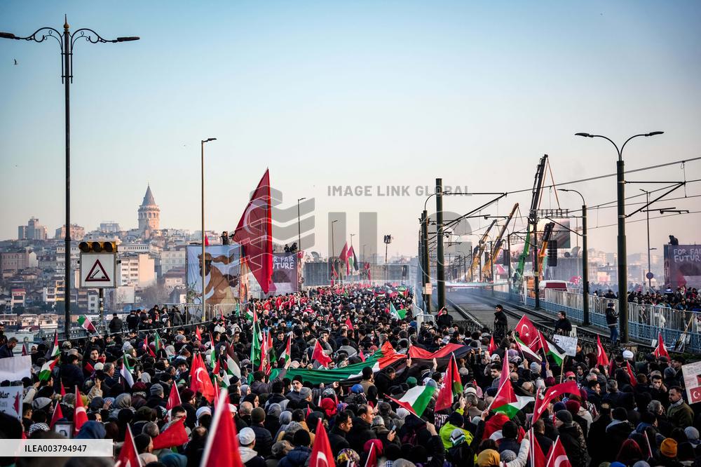 Palestinian Solidarity Protest - Istanbul