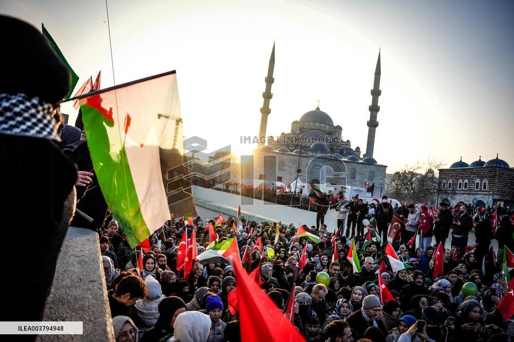 Palestinian Solidarity Protest - Istanbul