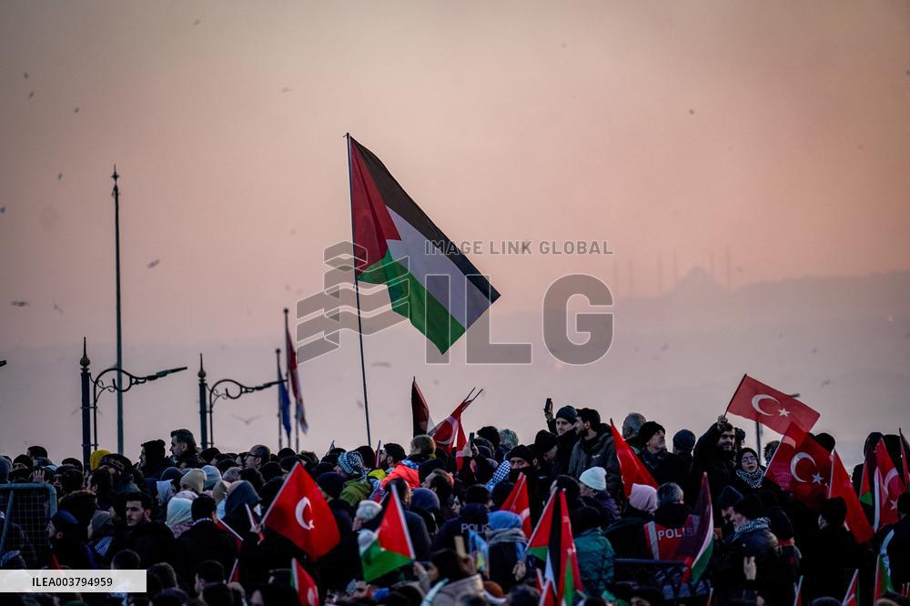 Palestinian Solidarity Protest - Istanbul